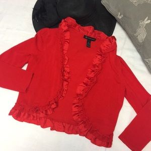 Red bolero sweater 3/4 length sleeve by INC